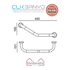 Paslanmaz Pirinç Bella Küvet Tutamağı 40cm