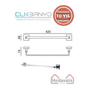 Paslanmaz Pirinç Tamay Havluluk 40cm