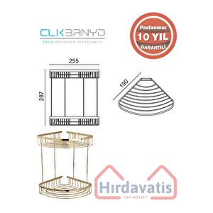 Paslanmaz Pi̇ri̇nç Desti̇na 2'li̇ Köşe Şampuanlik 19x19cm