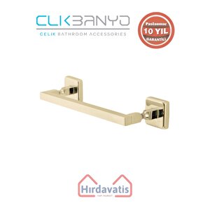 Paslanmaz Pirinç Kumru Kare Boru Uzun Havluluk 30cm Altın Sarı Gold