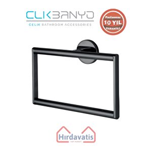Paslanmaz Pirinç Flora Kare Havluluk Mat Siyah