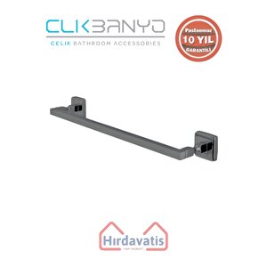 Paslanmaz Pirinç Kumru Kare Boru Uzun Havluluk 50cm Mat Siyah