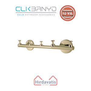 Paslanmaz Pirinç Flora Askılık Beșli Altın Sarı Gold