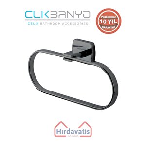 Paslanmaz Pirinç Milano Oval Havluluk Mat Siyah