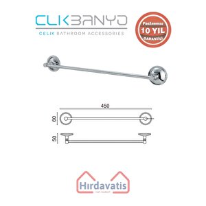 Paslanmaz Pirinç Bella Uzun Havluluk 40cm