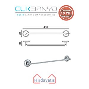Paslanmaz Pirinç Bella Uzun Havluluk 40cm
