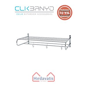 Paslanmaz Pirinç Bella Askılıklı Raf Havluluk 50cm