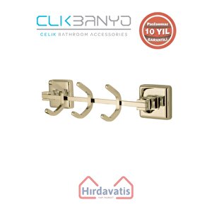 Paslanmaz Pirinç Kumru 3’lü Askılık Altın Sarı Gold