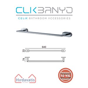 Paslanmaz Pirinç Zirve Uzun Havluluk 60cm
