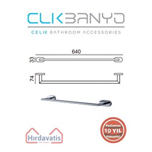 Paslanmaz Pirinç Zirve Uzun Havluluk 60cm