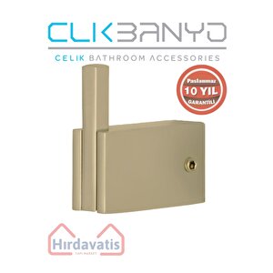 Paslanmaz Pirinç Titanik Bornozluk Tekli Havlu Askısı Altın Sarı Gold