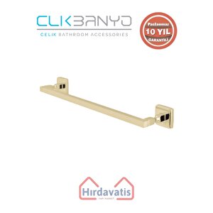Paslanmaz Pirinç Kumru Kare Boru Uzun Havluluk 50cm Altın Sarı Gold