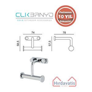 Paslanmaz Pirinç Vera 2’li Askılık