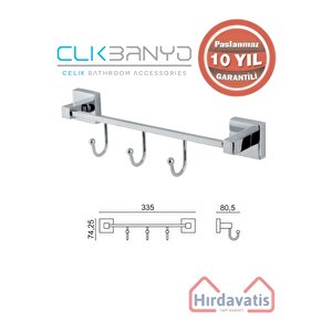 Paslanmaz Pirinç Tamay 3’lü Askılık