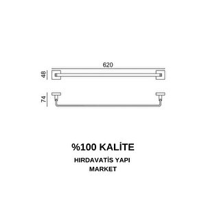 Paslanmaz Pirinç Tamay Havluluk 60cm Altın Sarı Gold