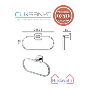 Paslanmaz Pirinç Milano Oval Havluluk