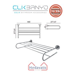 Paslanmaz Pirinç Dilek Raf Havluluk 45cm