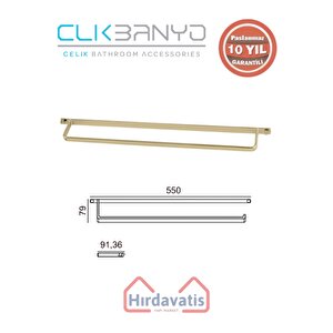 Paslanmaz Pirinç Mercan Uzun Havluluk 50cm Altın Sarı Gold