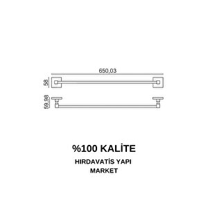 Paslanmaz Pirinç Kumru Uzun Havluluk 60cm