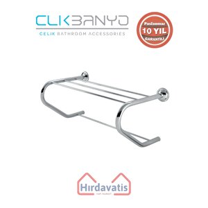 Paslanmaz Pirinç Bella Destekli Raf Havluluk 50cm