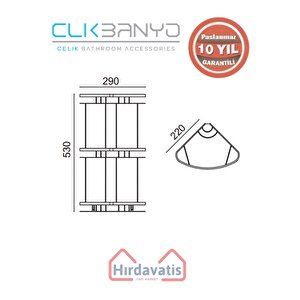 Paslanmaz Pirinç Karmina Camlı Oval Süngerlik Üçlü 22x22cm Sabunluk Şampuanlık Ve Köşe Süngerlik