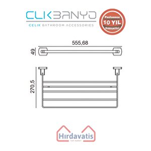 Paslanmaz Pirinç Milano Raf Havluluk 50cm Altın Sarı Gold