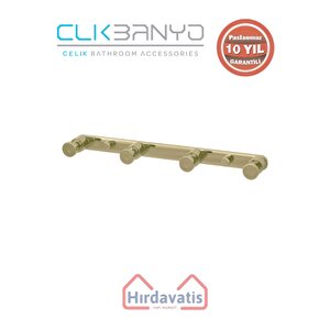 Paslanmaz Pirinç Flora 4’lü Askılık Altın Sarı Gold
