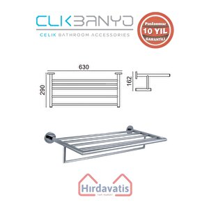 Paslanmaz Pirinç Flora Raf Havluluk 60cm