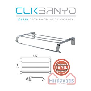 Paslanmaz Pirinç Titanik Raf Havluluk 50cm Pirinç Malzeme ( 10 Yıl Garantili )
