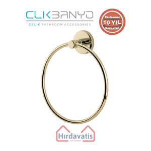 Paslanmaz Pirinç Flora Yuvarlak Havluluk Altın Sarı Gold