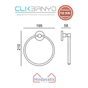 Paslanmaz Pirinç Flora Yuvarlak Havluluk Altın Sarı Gold