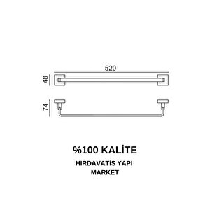 Paslanmaz Pirinç Tamay Havluluk 50cm Altın Sarı Gold
