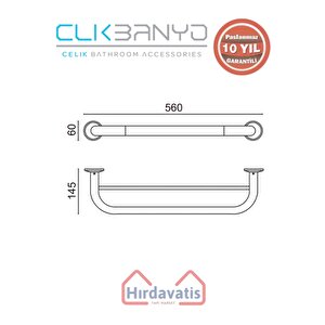 Paslanmaz Pirinç Bella İkiliuzun Havluluk 50cm
