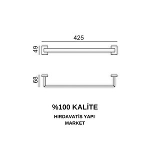 Paslanmaz Pirinç Kenzo Uzun Havluluk 40cm
