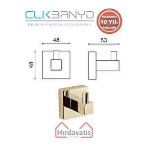 Paslanmaz Pirinç Tamay Tekli Askılık Altın Sarı Gold