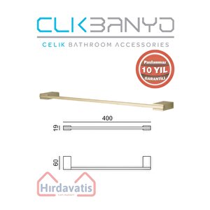 Paslanmaz Pirinç Titanik 40 Cm Uzun Havluluk Altın Sarı Gold