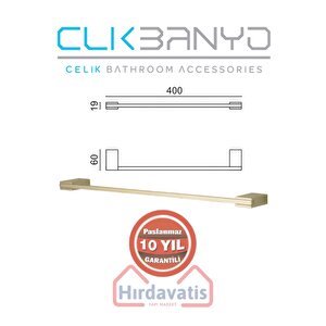 Paslanmaz Pirinç Titanik 40 Cm Uzun Havluluk Altın Sarı Gold