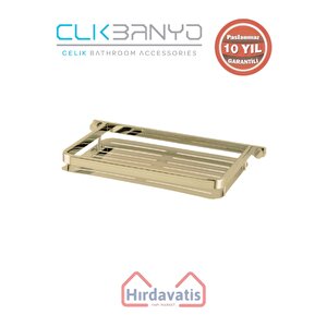Paslanmaz Pirinç Mercan Saç Șampuanlık Krom 15x22cm Altın Sarı Gold