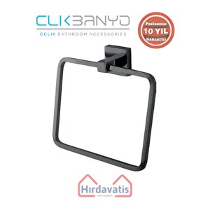 Paslanmaz Pirinç Tamay Kare Havluluk Mat Siyah