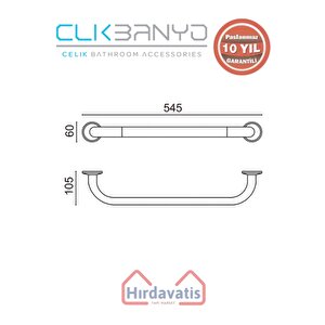 Paslanmaz Pirinç Bella Küvet Tutamağı 50cm