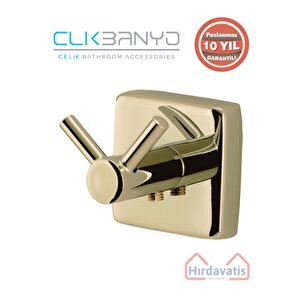 Paslanmaz Pirinç Vizyon 2’li Çatal Bornozluk Altın Sarı Gold 10 Yıl Garantili