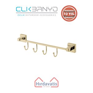 Paslanmaz Pirinç Tamay 4’lü Askılık Altın Sarı Gold