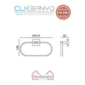 Paslanmaz Pirinç Milano Oval Havluluk Altın Sarı Gold
