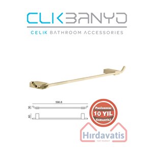 Paslanmaz Pirinç Titanik 60cm Uzun Havluluk Altın Gold