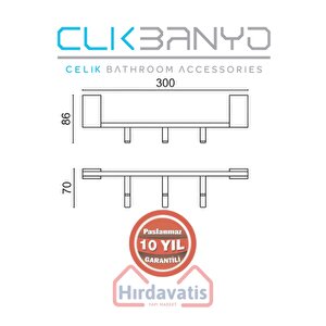 Havlu Askısı Paslanmaz Pirinç Titanik 3'lü Askılık