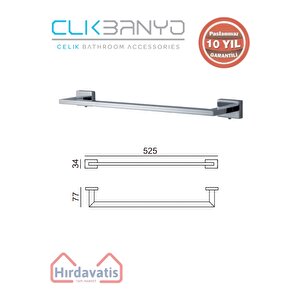 Paslanmaz Pirinç Kenzo Uzun Havluluk 50cm