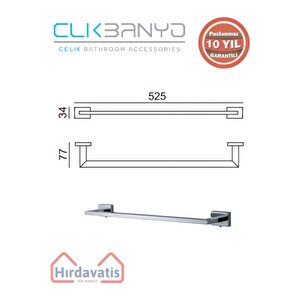 Paslanmaz Pirinç Kenzo Uzun Havluluk 50cm