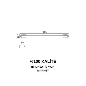 Paslanmaz Pirinç Zirve Uzun Havluluk 50cm