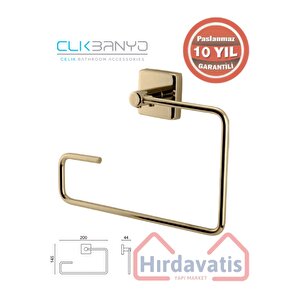 Paslanmaz Pi̇ri̇nç Vi̇zyon Kare Rozetli̇ 3'lü Set Havluluk Kağitlik Askilik Sari