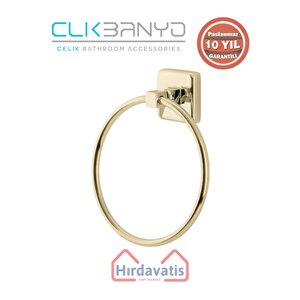 Paslanmaz Pirinç Kumru Yuvarlak Havluluk Altın Sarı Gold